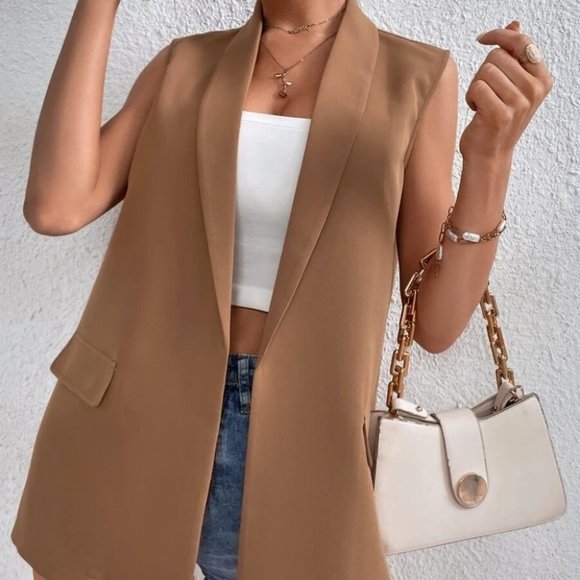 Tan Open Front Vest - Picture 6 of 6